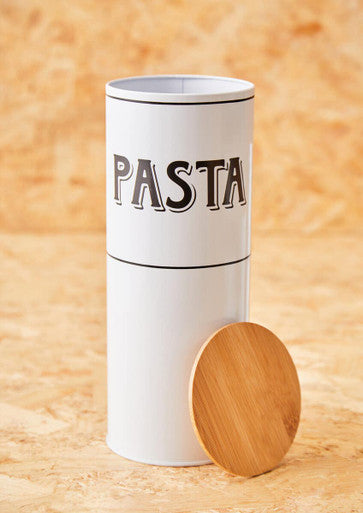 Orsina White Metal Pasta Canister – Tall Spaghetti Storage Container