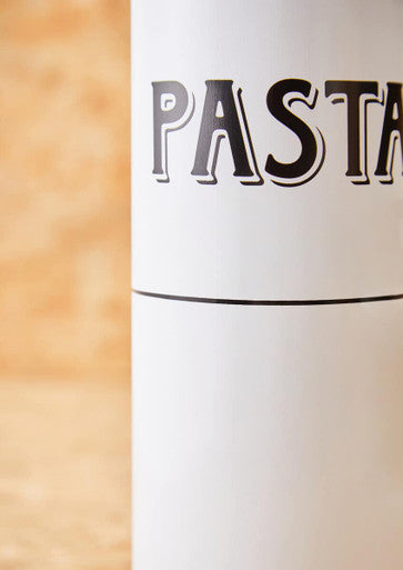 Orsina White Metal Pasta Canister – Tall Spaghetti Storage Container