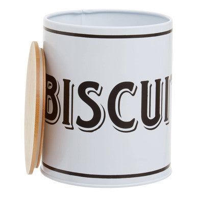 Orsina White Metal Biscuit Canister – Airtight Cookie Storage Jar