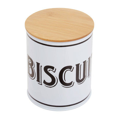 Orsina White Metal Biscuit Canister – Airtight Cookie Storage Jar