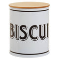 Orsina White Metal Biscuit Canister – Airtight Cookie Storage Jar