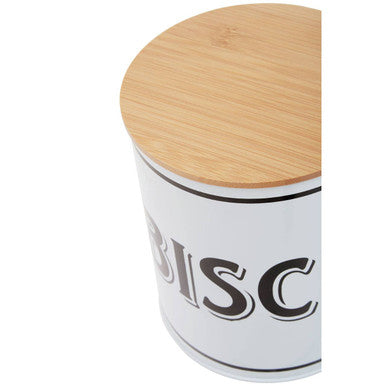 Orsina White Metal Biscuit Canister – Airtight Cookie Storage Jar