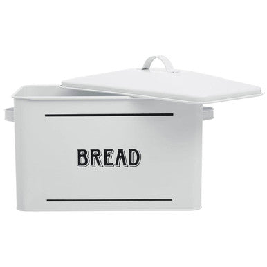 Orsina White Metal Bread Bin – Large Kitchen Countertop Bread Box