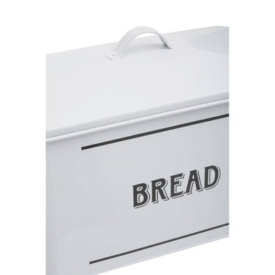 Orsina White Metal Bread Bin – Large Kitchen Countertop Bread Box
