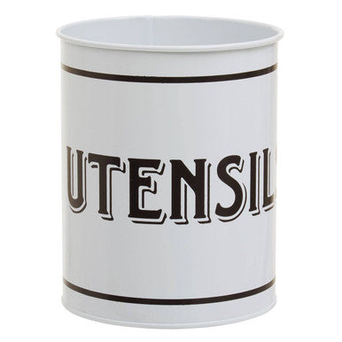 Orsina White Metal Utensil Holder – Tall Round Kitchen Organizer