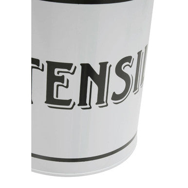 Orsina White Metal Utensil Holder – Tall Round Kitchen Organizer
