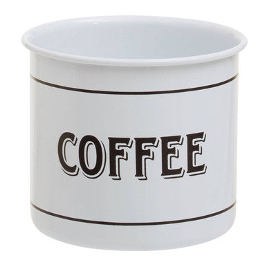 Orsina Grocer White Metal Mug – Enamel Style Coffee and Tea Cup