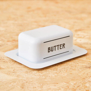 Orsina White Metal Butter Dish – Farmhouse Style Rectangular Holder