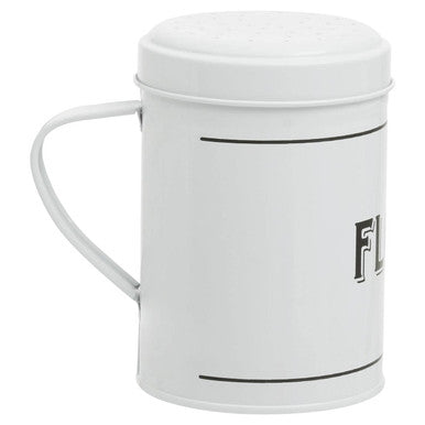 Orsina White Metal Flour Shaker – Airtight Baking Duster for Kitchen