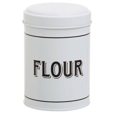 Orsina White Metal Flour Shaker – Airtight Baking Duster for Kitchen