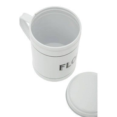 Orsina White Metal Flour Shaker – Airtight Baking Duster for Kitchen