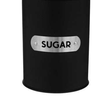 Orsina Liberty Black Enamel Sugar Canister with White Marble Lid