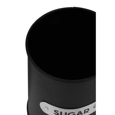 Orsina Liberty Black Enamel Sugar Canister with White Marble Lid