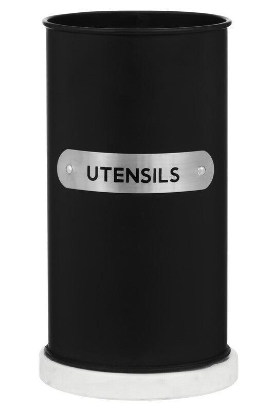 Orsina Liberty Black Enamel Utensil Holder – Modern Kitchen Organizer