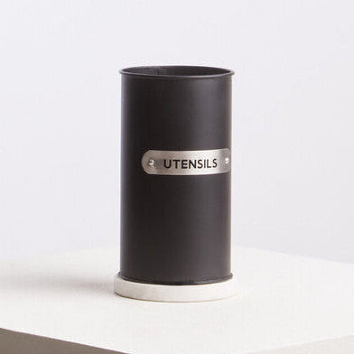 Orsina Liberty Black Enamel Utensil Holder – Modern Kitchen Organizer