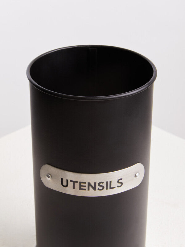 Orsina Liberty Black Enamel Utensil Holder – Modern Kitchen Organizer