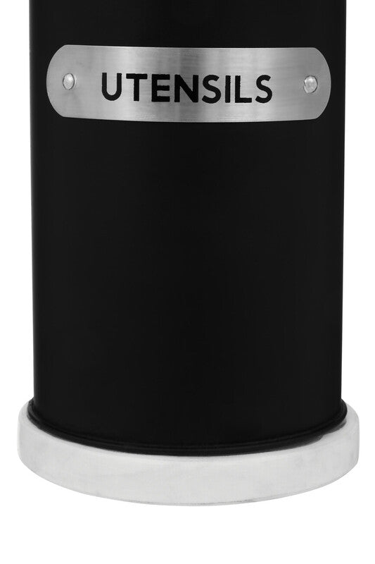 Orsina Liberty Black Enamel Utensil Holder – Modern Kitchen Organizer