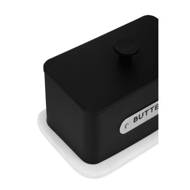 Orsina Liberty Butter Dish – Black Enamel Lid and White Base