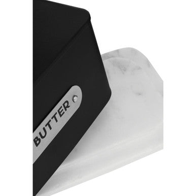 Orsina Liberty Butter Dish – Black Enamel Lid and White Base