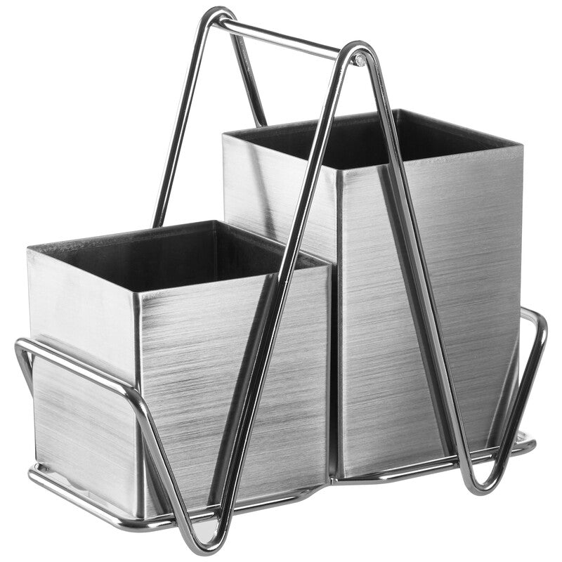 Orsina Stainless Steel Cutlery Caddy – 2 Compartment Utensil Holder