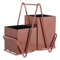 Orsina Rose Gold Cutlery Caddy – 2 Compartment Stainless Steel Holder
