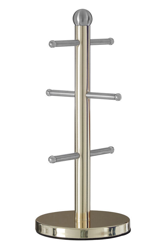 Orsina Gold Mug Tree – 6 Cup Kitchen Countertop Storage Organizer