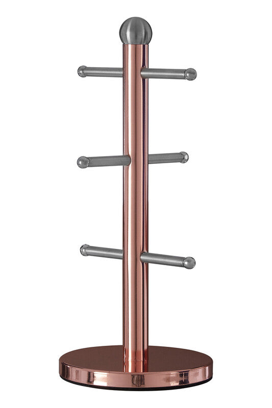 Orsina Mug Tree – 6 Cup Copper Finish Countertop Storage Organizer