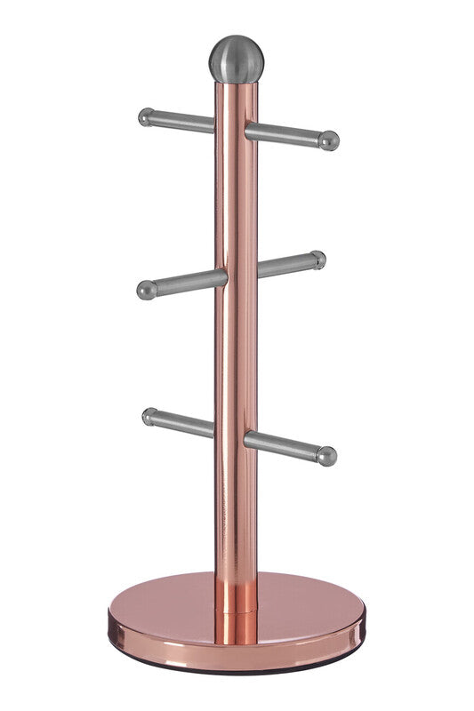 Orsina Mug Tree – 6 Cup Copper Finish Countertop Storage Organizer