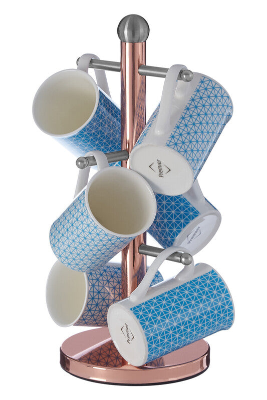 Orsina Mug Tree – 6 Cup Copper Finish Countertop Storage Organizer