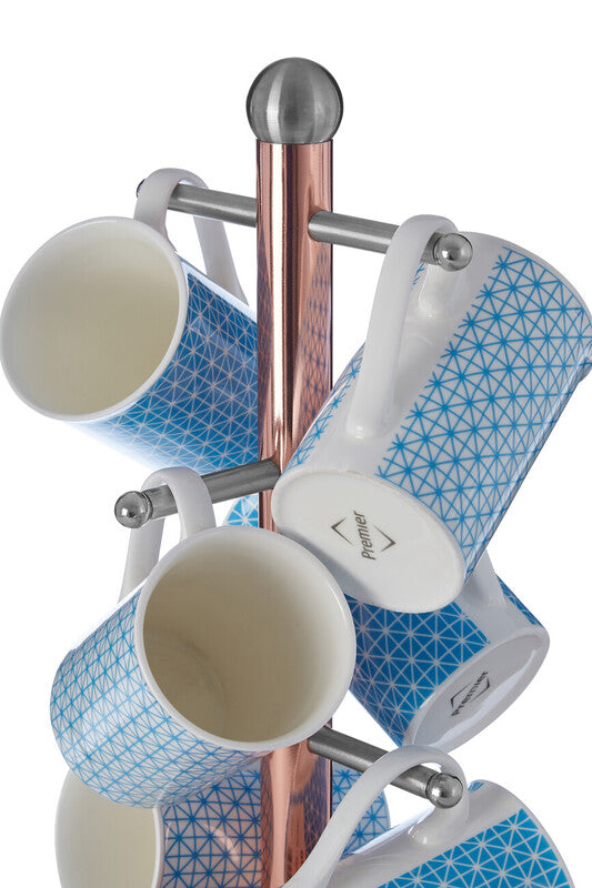 Orsina Mug Tree – 6 Cup Copper Finish Countertop Storage Organizer