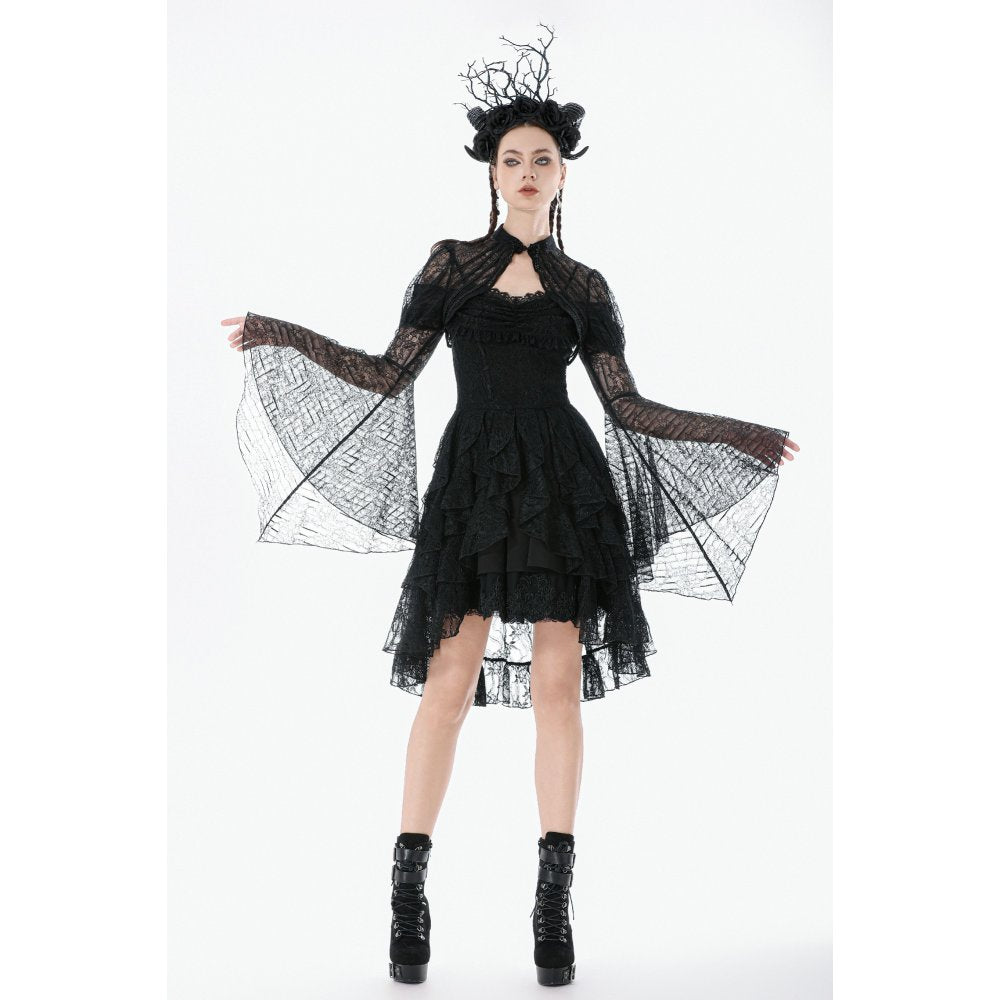 Dark in Love Elara Gothic Black Lace Shoulder Cape – Victorian Style