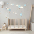 Live Vida Hot Air Balloons Wall Stickers A4 - Blue & Grey