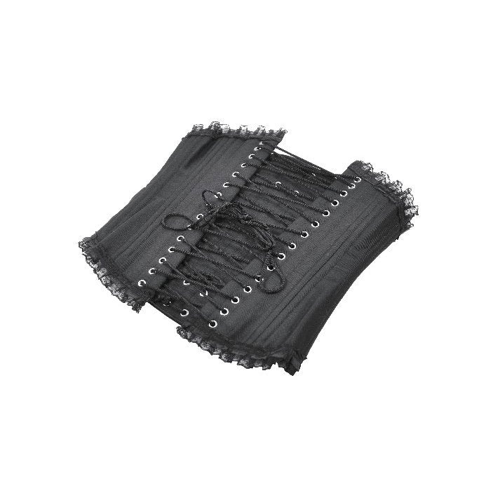 Dark in Love Talia Gothic Longline Metal Boned Corset | Black Polyester