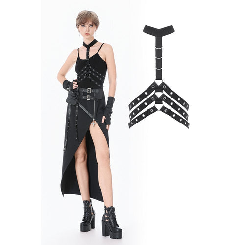 Dark In Love Punk Rib Cage Waist Cincher – Grommet Bondage Corset