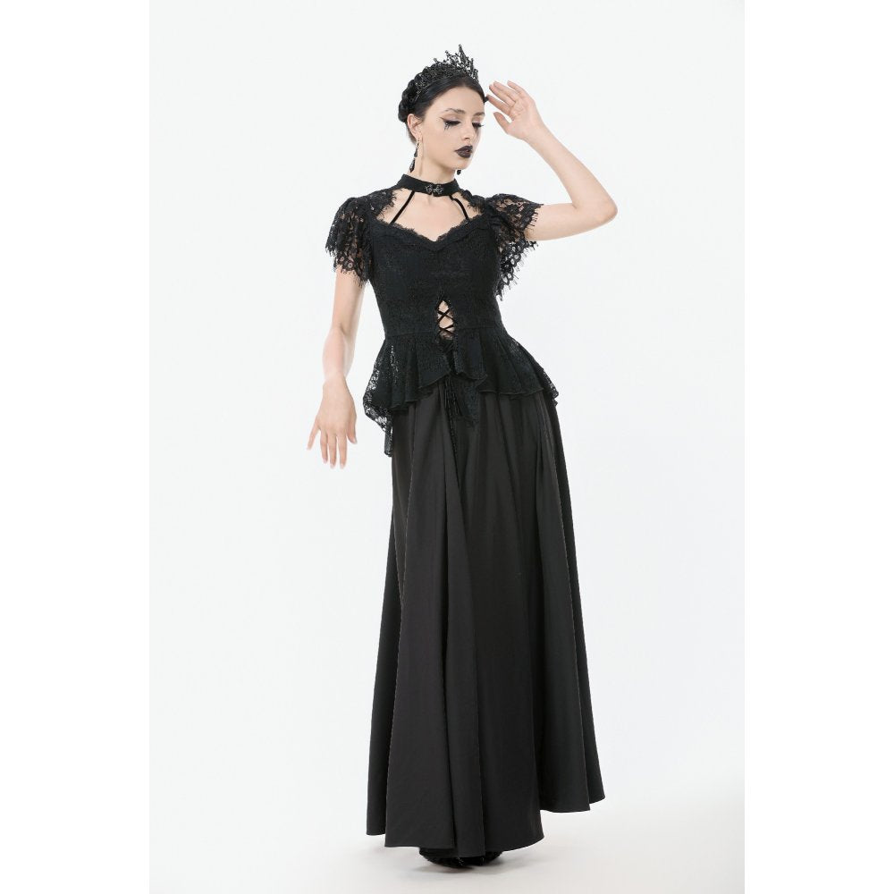 Dark in Love Ophelia Black Lace Corset Top – Victorian Goth Style