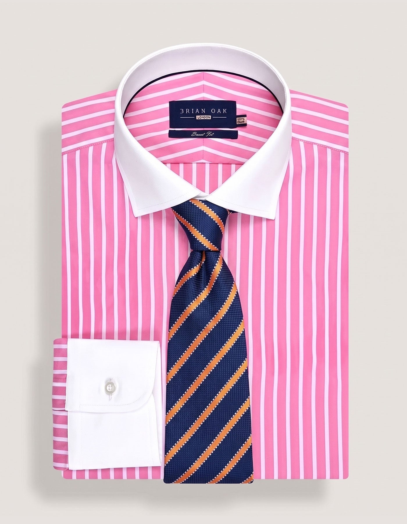 Orange Striped Silk Tie