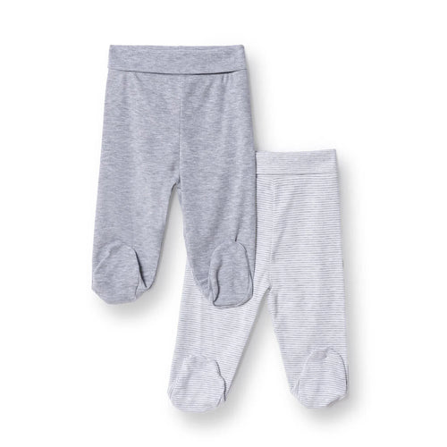 HelloBaby Unisex 2 Piece Footed Bottom - Snow Melange