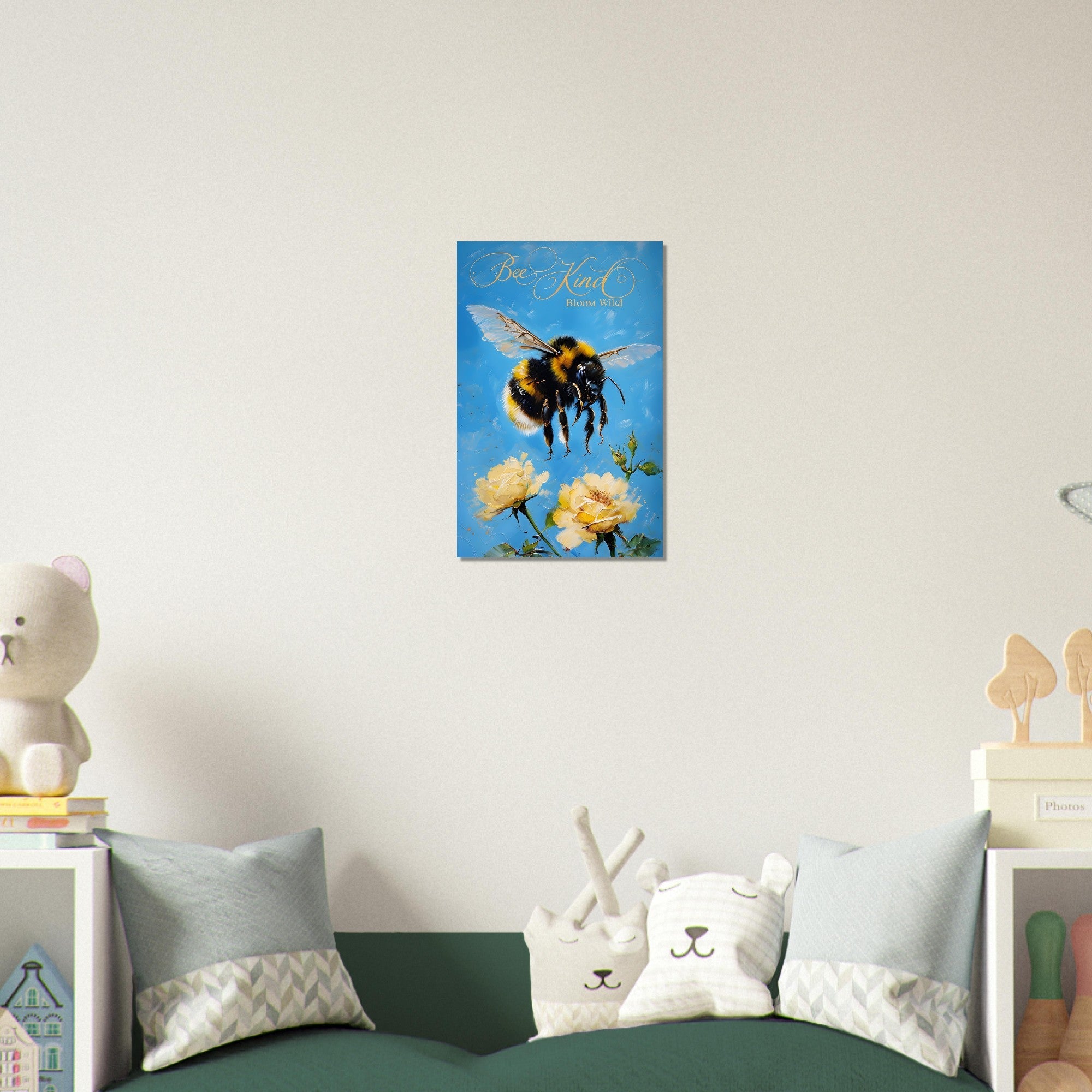 Bumblebee Flight Art Print – Vibrant Nature-Inspired Poster