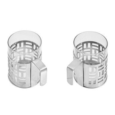 Orsina Nairobi Coffee Mugs – Set of 2 Stainless Steel & Glass Cups