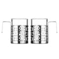 Orsina Nairobi Coffee Mugs – Set of 2 Stainless Steel & Glass Cups