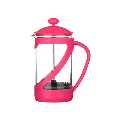 Orsina Kenya French Press Cafetiere - 600ml Glass Coffee Maker, Hot Pink