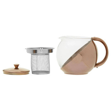 Orsina Fuso Glass Teapot – Stainless Steel with Copper Infuser