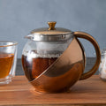 Orsina Fuso Glass Teapot – Stainless Steel with Copper Infuser