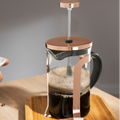 Akeala Rose Gold French Press Coffee Maker – 350ml Borosilicate Glass