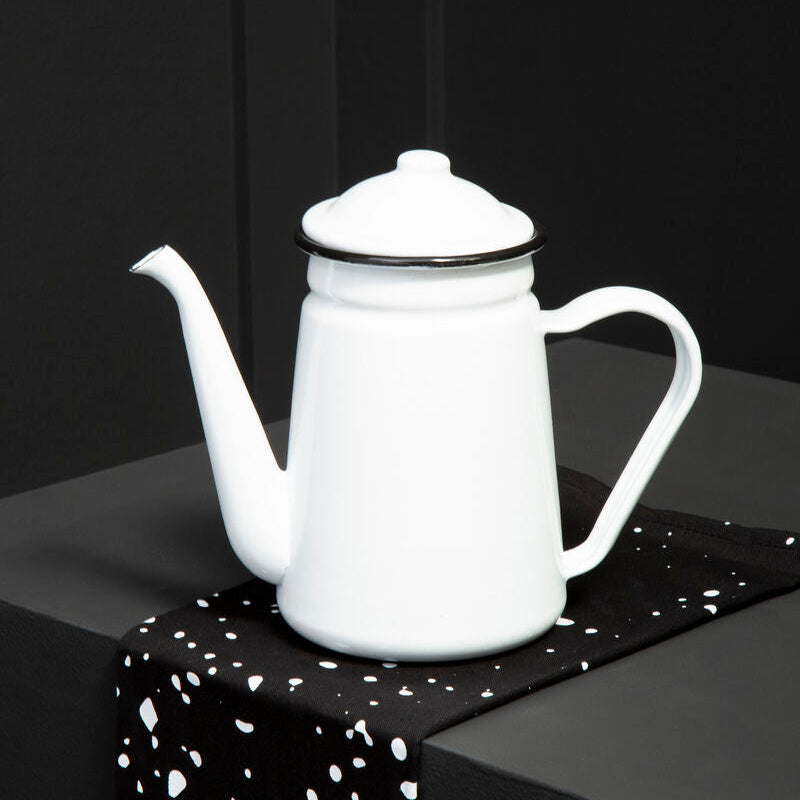 Orsina Hygge White Coffee Pot – Enamelled Carbon Steel Minimalist Pot