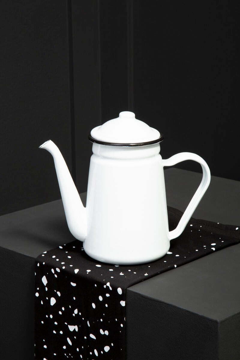 Orsina Hygge White Coffee Pot – Enamelled Carbon Steel Minimalist Pot