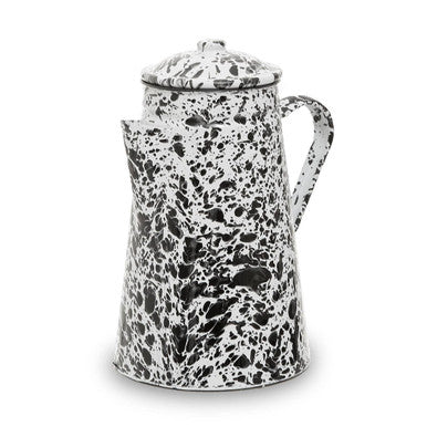 Orsina Hygge Patterned Teapot | Enamelled Carbon Steel - Black & White