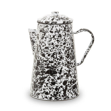 Orsina Hygge Patterned Teapot | Enamelled Carbon Steel - Black & White