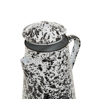 Orsina Hygge Patterned Teapot | Enamelled Carbon Steel - Black & White