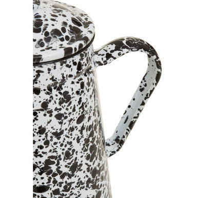 Orsina Hygge Patterned Teapot | Enamelled Carbon Steel - Black & White
